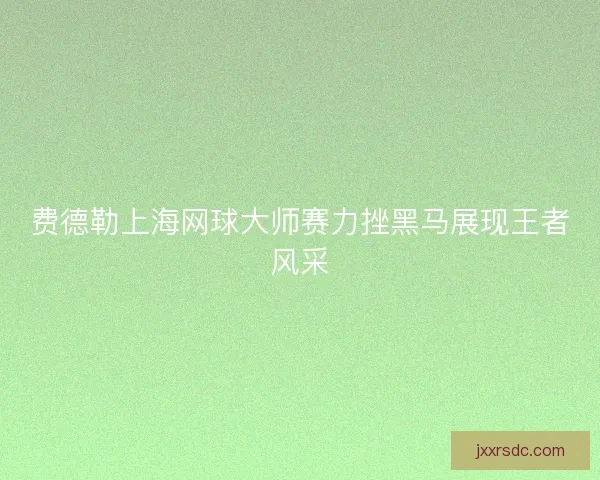 费德勒上海网球大师赛力挫黑马展现王者风采
