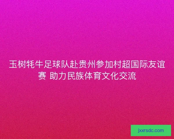 玉树牦牛足球队赴贵州参加村超国际友谊赛 助力民族体育文化交流